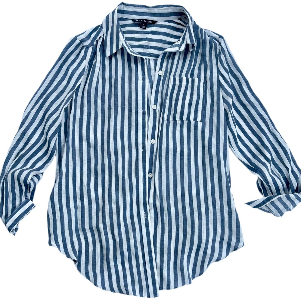 Zac & Rachel Blue Striped Button Down Shirt